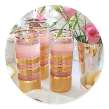 Adesivo de limonada cor-de-rosa com chá