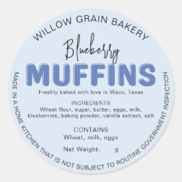 Adesivo de Lista de Ingredientes de Muffin de Casa