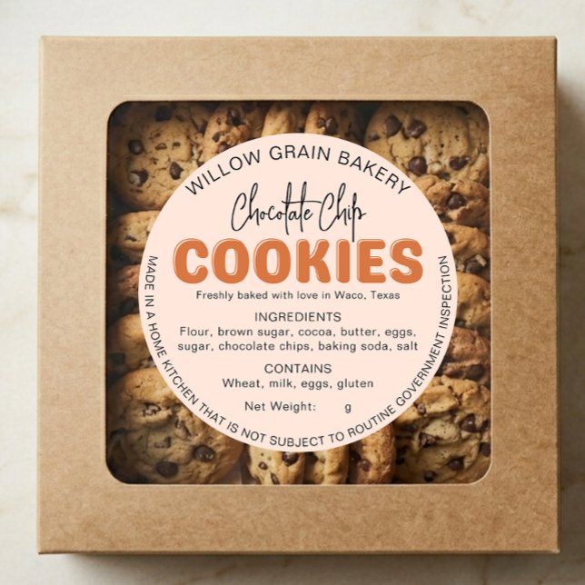 Adesivo de Lista de Ingredientes do Biscoito Peach (Criador carregado)