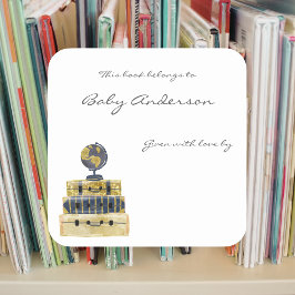 adesivo de livraria do Chá de fraldas com tema via