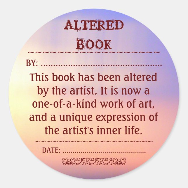 Adesivo de Livro Alterado (Frente)