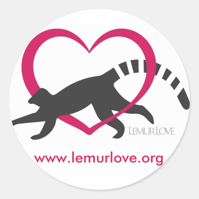 Adesivo de logotipo clássico de Lemur Love (Frente)