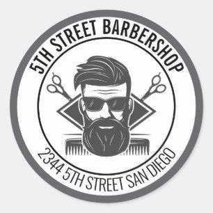 Adesivo de Logotipo de Barbearia Moderna