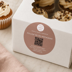 Adesivo de Logotipo de Padaria com Código QR