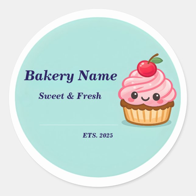 Adesivo de Logotipo de Padaria - Design Personaliz (Frente)