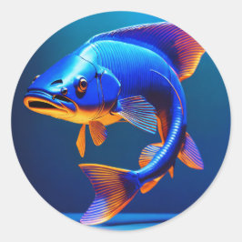 Adesivo de Logotipo de Peixe | Design Aquático Fof