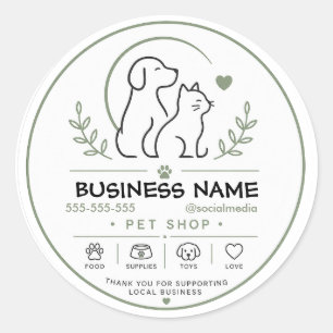 Adesivo de Logotipo de Pet Shop Personalizado