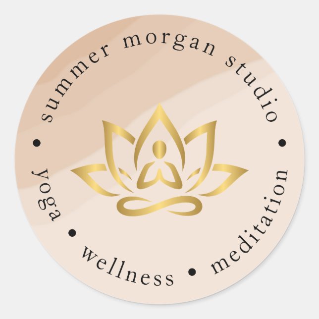 Adesivo de logotipo do estúdio de Boho Yoga (Frente)
