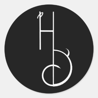 Adesivo de logotipo HD, preto e branco, dividido p