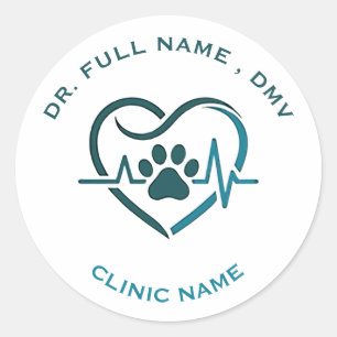 Adesivo de Logotipo Veterinário Personalizado