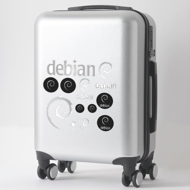 Adesivo de logotipos do Silver Debian Linux (Mala)