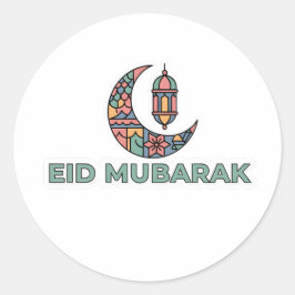 Adesivo de Lua Crescente Colorido Eid Mubarak
