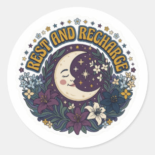 Adesivo de Lua Descanso e Recarga - Celesti Retro 