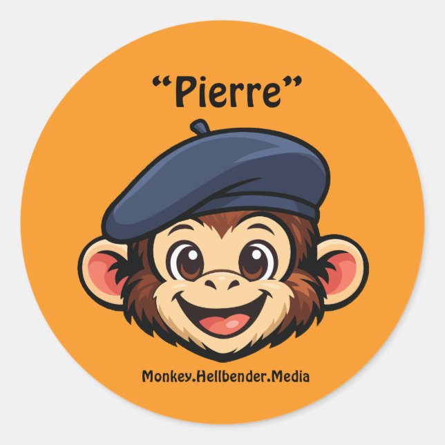 Adesivo de Macaco Macaco Caqui - Pierre (Frente)