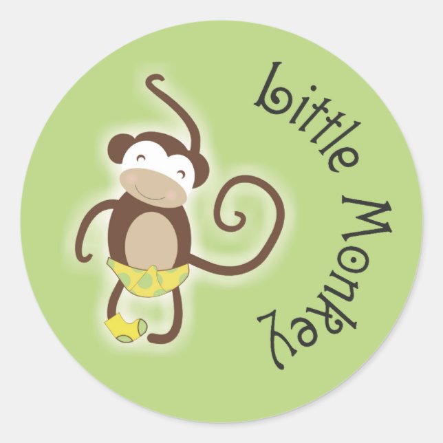 Adesivo de Macaquinho Bebê 7,62 cm (Frente)