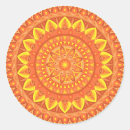 Adesivo de Mandala Laranja Quente Boho Vibrante Es