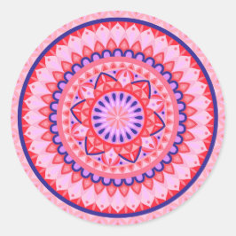 Adesivo de Mandala Rosa Boho com Padrão Geométrico