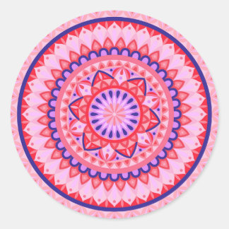 Adesivo de Mandala Rosa Boho com Padrão Geométrico