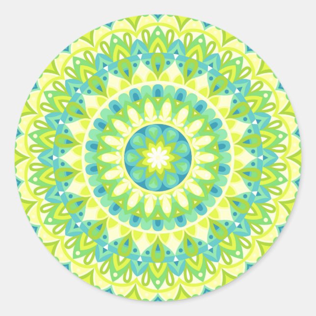 Adesivo de Mandala Verde Inspirado na Natureza Boh (Frente)