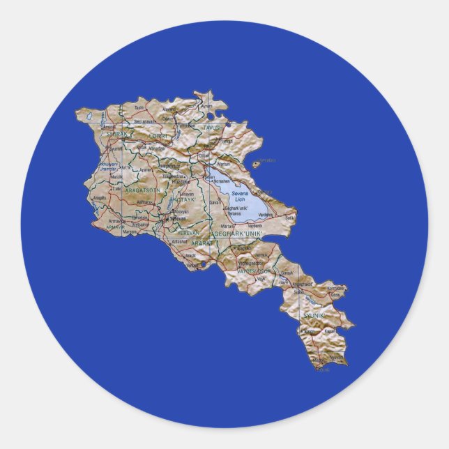 Adesivo de Mapa da Armênia (Frente)