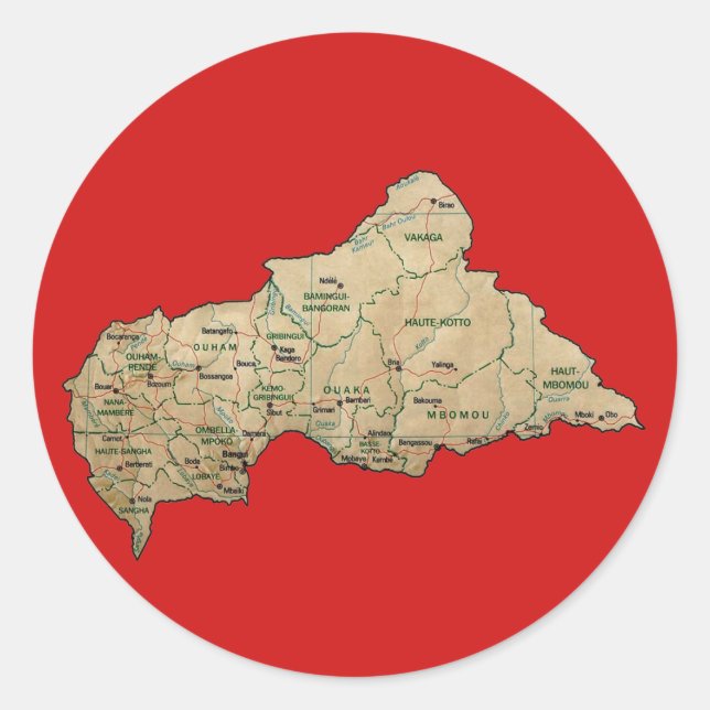 Adesivo de Mapa da Centrafrique (Frente)
