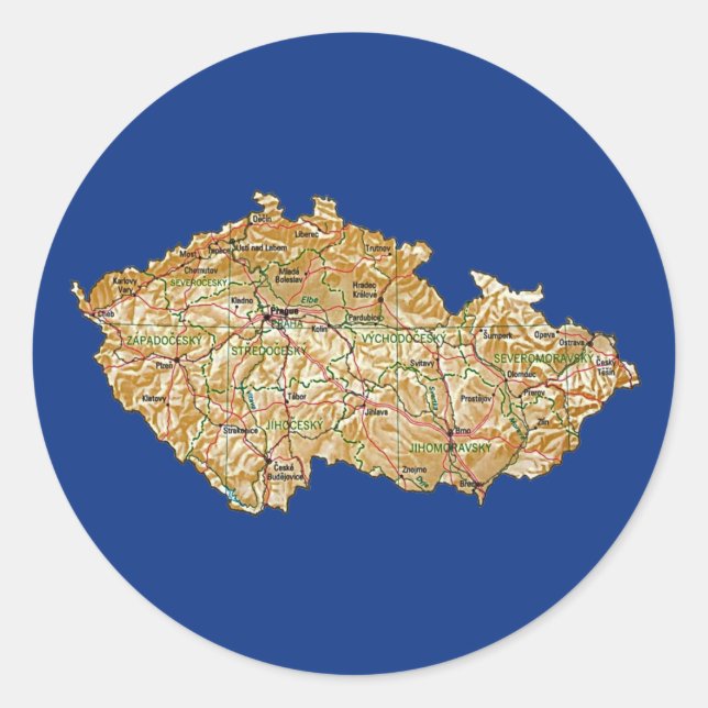 Adesivo de Mapa da Chéquia (Frente)