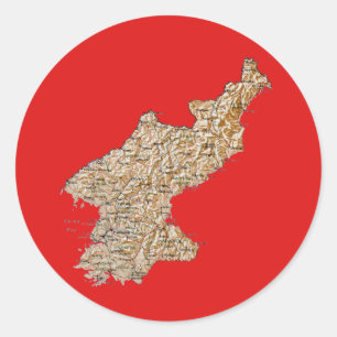 Adesivo de Mapa da Coreia do Norte