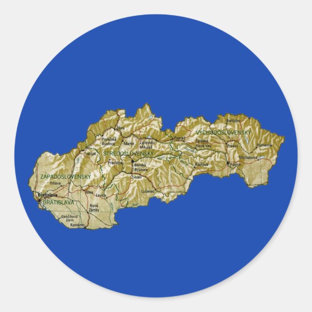 Adesivo de Mapa da Eslováquia (Frente)