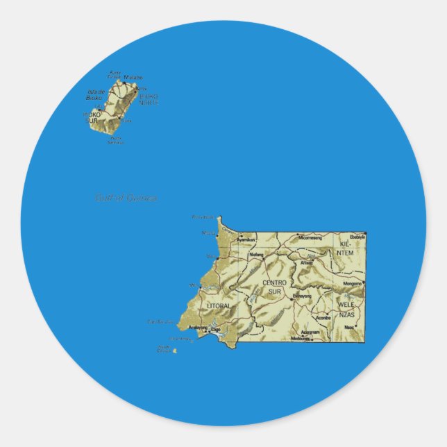 Adesivo de Mapa da Guiné Equatorial (Frente)