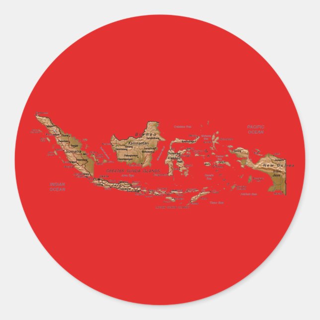 Adesivo de Mapa da Indonésia (Frente)