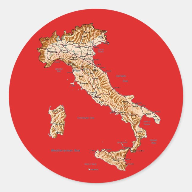 Adesivo de Mapa da Itália (Frente)