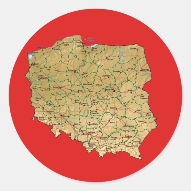 Adesivo de Mapa da Polônia (Frente)