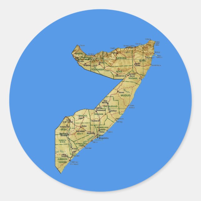 Adesivo de Mapa da Somália (Frente)