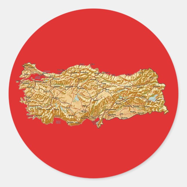 Adesivo de Mapa da Turquia (Frente)