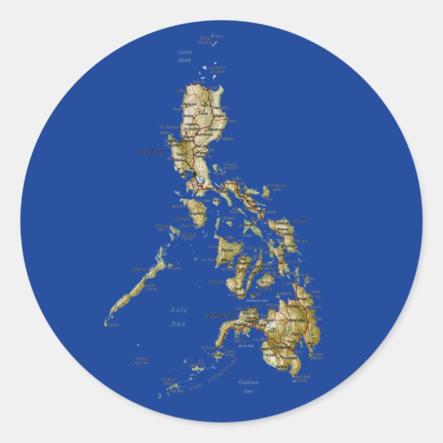 Adesivo de mapa das Filipinas (Frente)