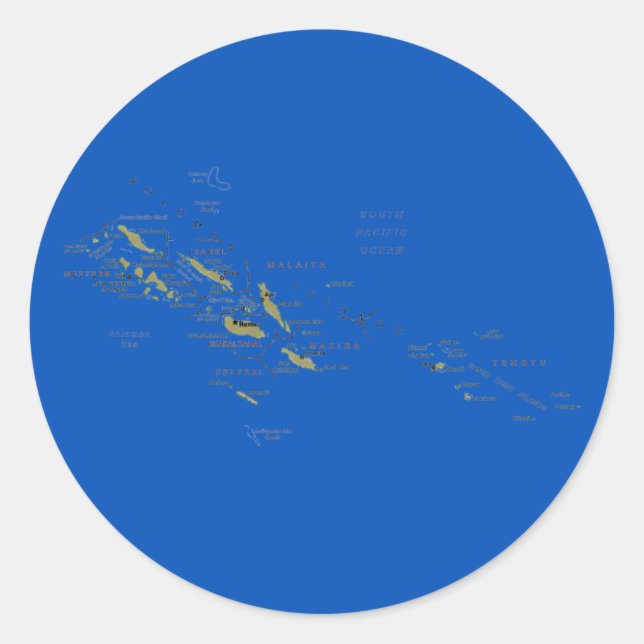 Adesivo de Mapa das Ilhas Salomão (Frente)