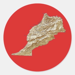 Adesivo de Mapa de Marrocos
