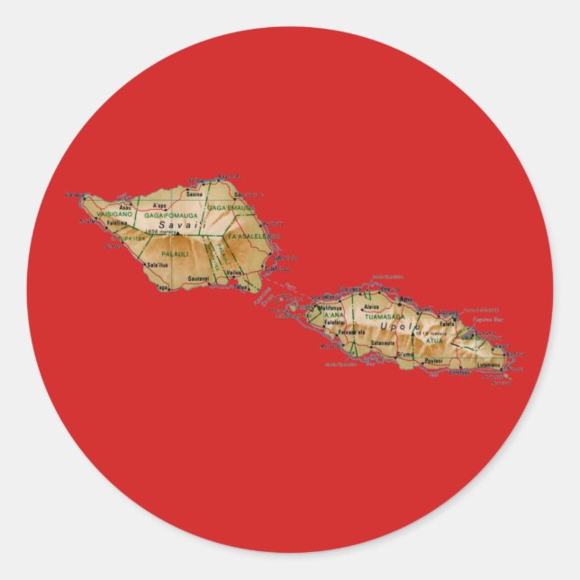 Adesivo de Mapa de Samoa (Frente)