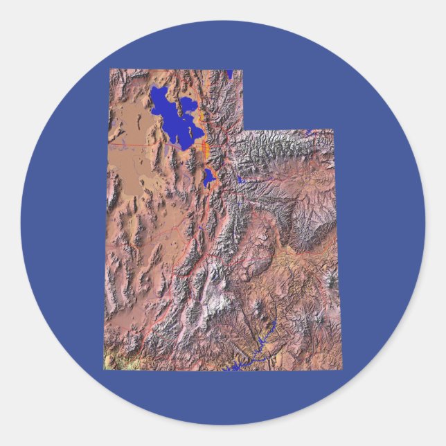 Adesivo de Mapa de Utah (Frente)