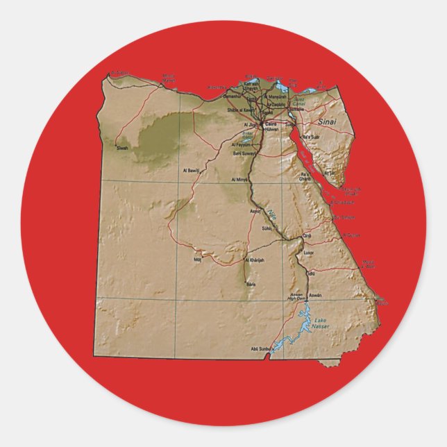 Adesivo de Mapa do Egito (Frente)