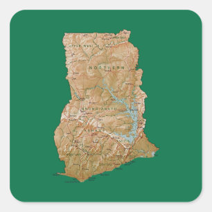 Adesivo de mapa do Gana