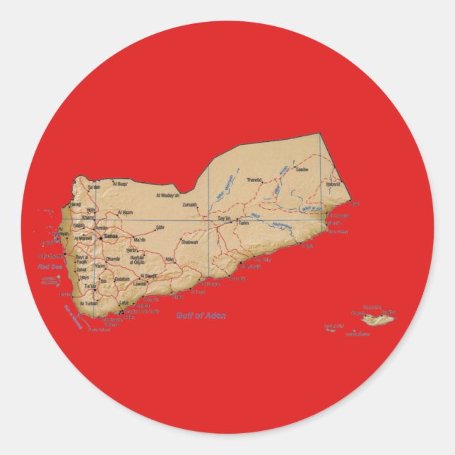 Adesivo de Mapa do Iêmen (Frente)