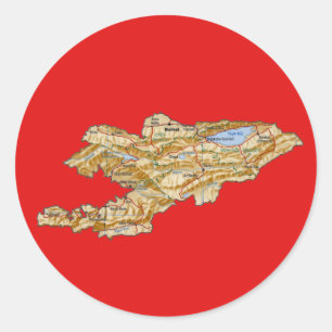 Adesivo de Mapa do Quirguistão