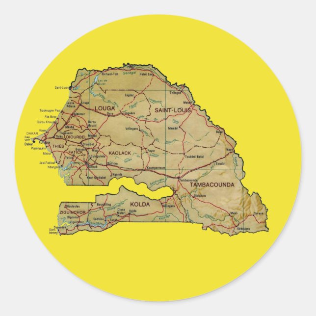 Adesivo de Mapa do Senegal (Frente)