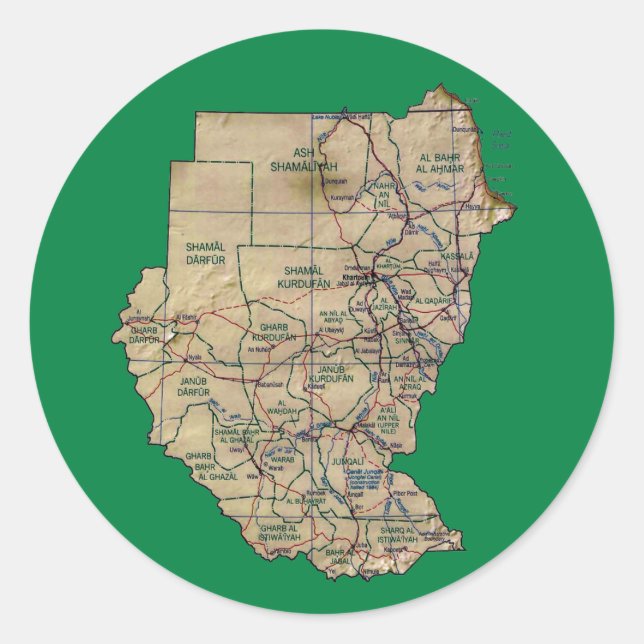 Adesivo de Mapa do Sudão (Frente)