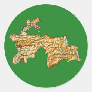 Adesivo de mapa do Tajiquistão