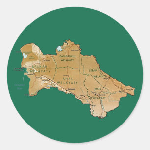 Adesivo de Mapa do Turcomenistão