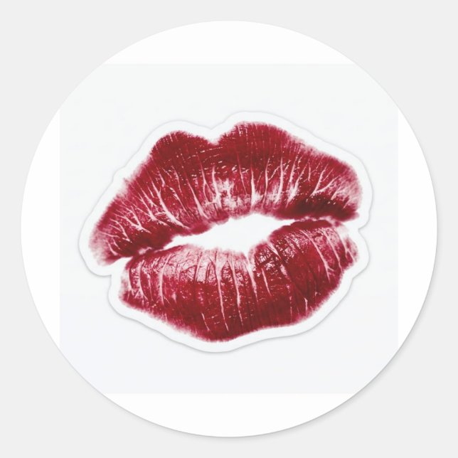Adesivo de Marca de Beijo de Lábio Vermelho Estéti (Frente)