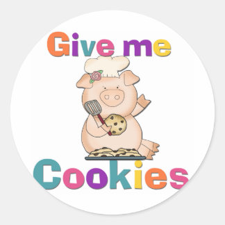 Adesivo Dê-me Camisetas de cookies e presentes