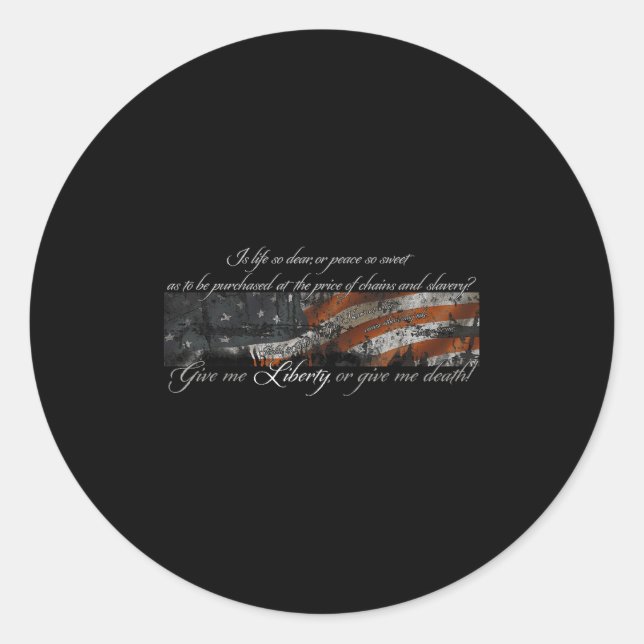 Adesivo Dê-me Liberdade Ou Dê-me a Morte Patrick Henry Ful (Frente)